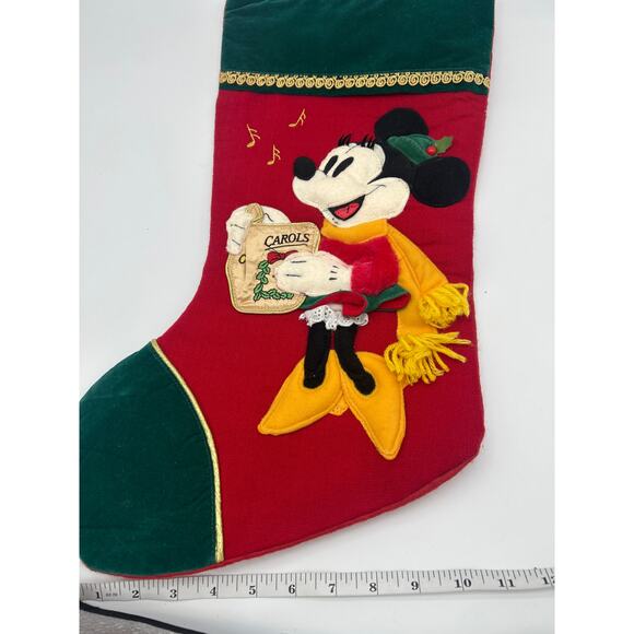 90s Disney Minnie Mouse 3D Embellished Red Felt Christmas Stocking Caroler - Picture 10 of 10